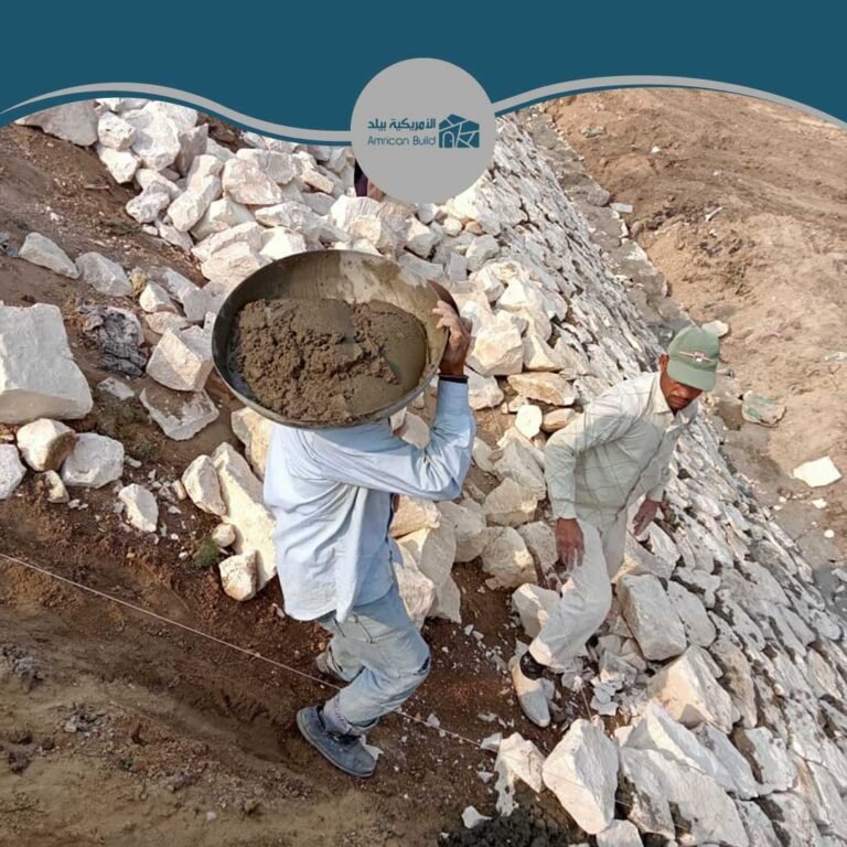 طريقة تركيب حجر الدبش